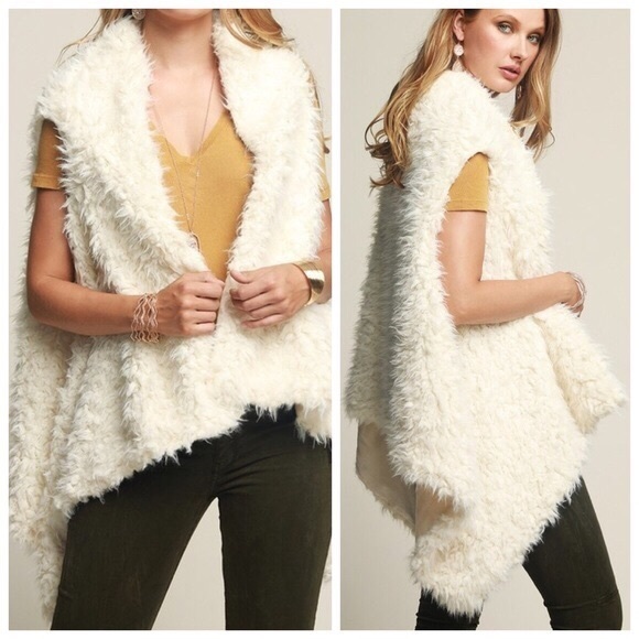 New grey, black, or ivory faux fur vest - Picture 3 of 3